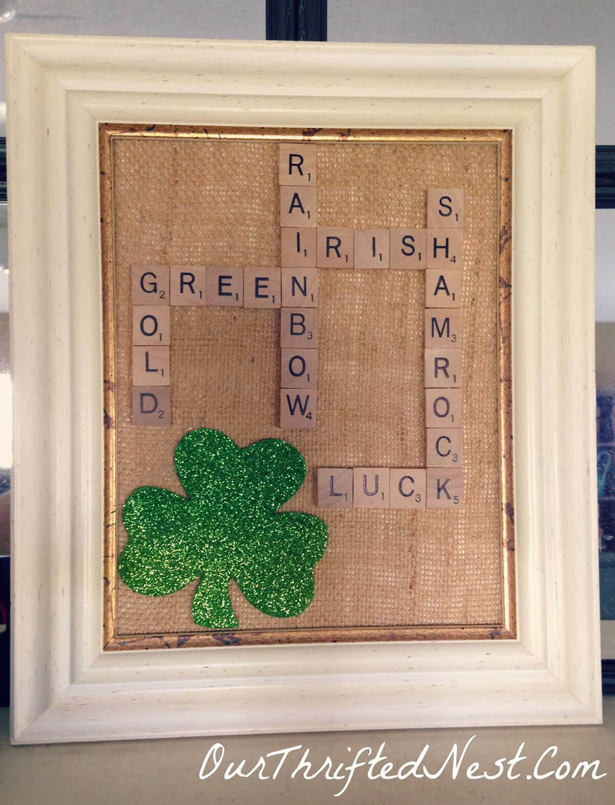 Upcycled Scrabble Tile St. Patrick's Day Art