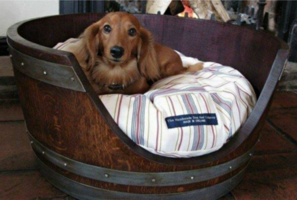 Recycled Wine Barrel Dog Bed