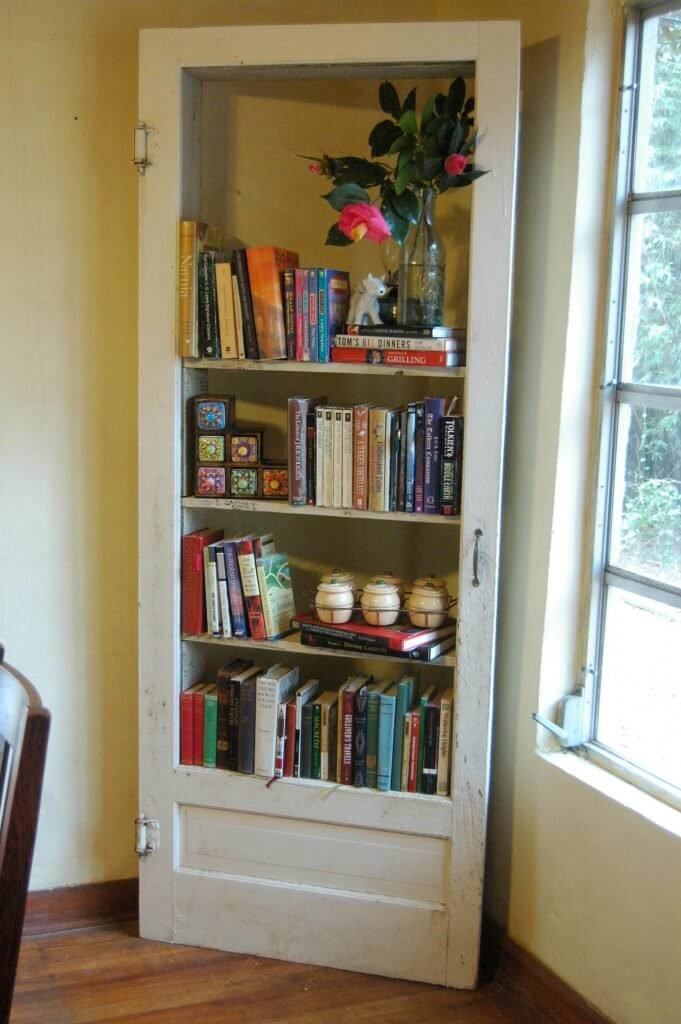Book Shelves from Door and Reclaimed Wood
