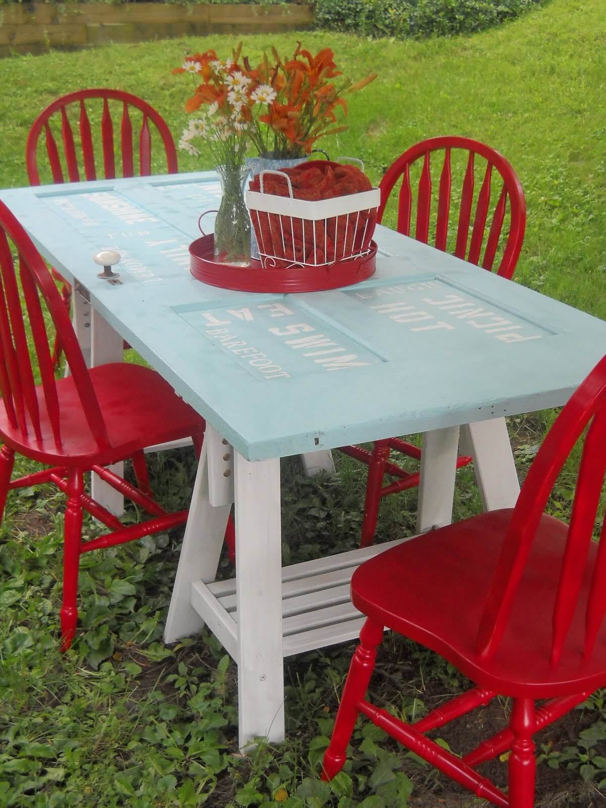 Outdoor Table DIY with Stenciling Detail