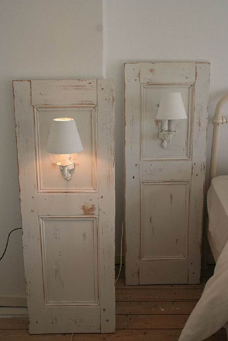 Whitewashed Twin Shutter Wall Sconces