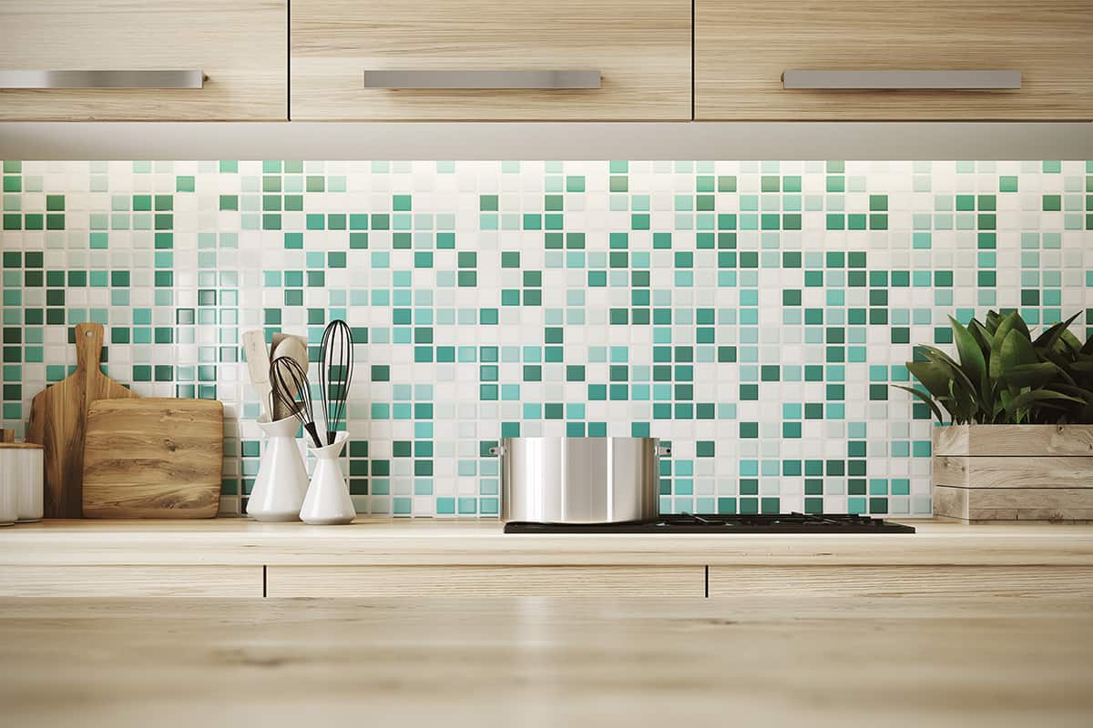 A mixture of colorful tiles