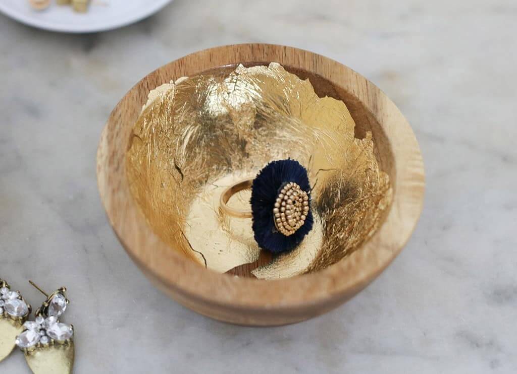 Rustic Wooden and Gold Jewelry Dishes