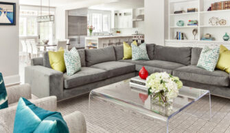 20 gray L-shaped sofa for the living room