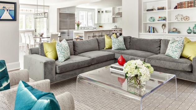 Gray L-shaped Sofa for the Living Room