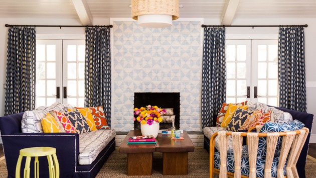 20 painted brick fireplaces in the living room