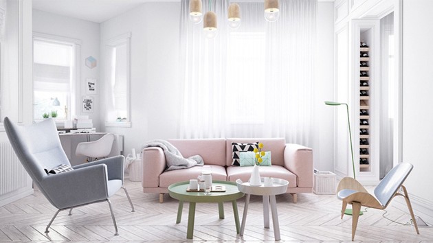 20 ways to use pastel colors in Scandinavian living rooms