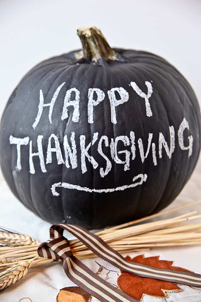 Chalkboard Pumpkins - Outdoor Thanksgiving Decorations