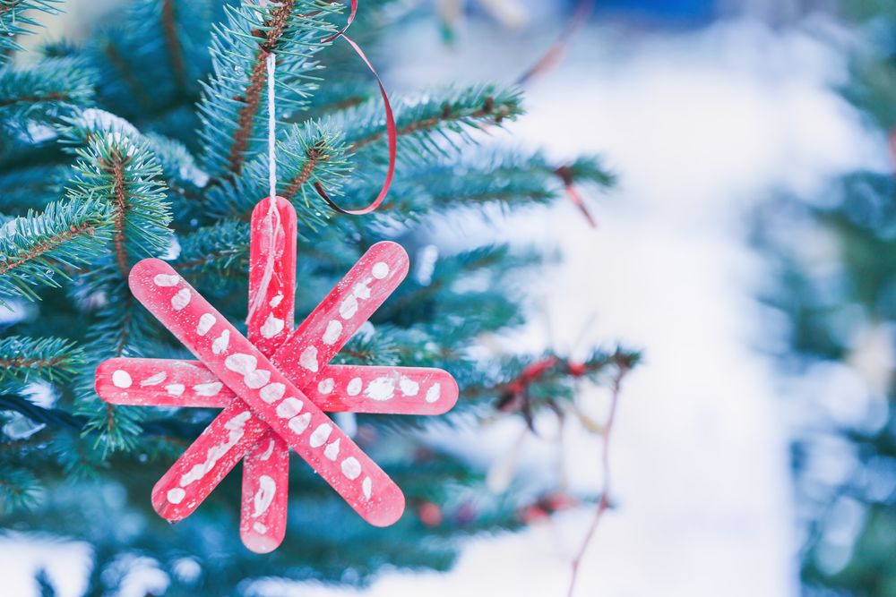 Popsicle stick snowflake diy outdoor christmas decorations