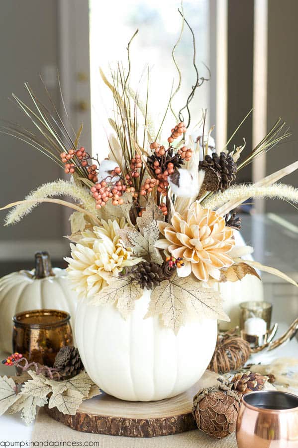 DIY Thanksgiving Centerpiece - Pumpkin Vase 