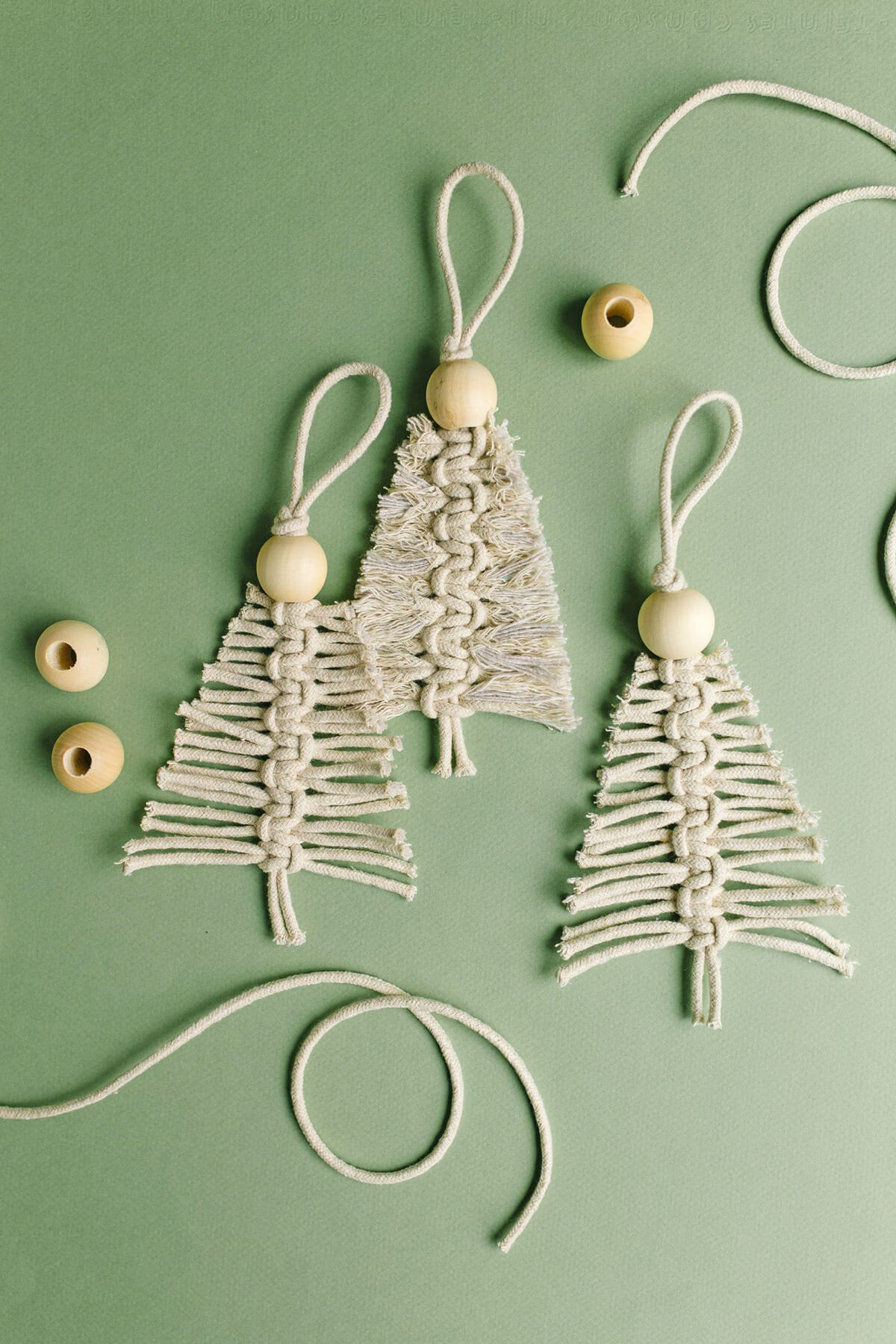 DIY Yarn Macrame Christmas Ornaments