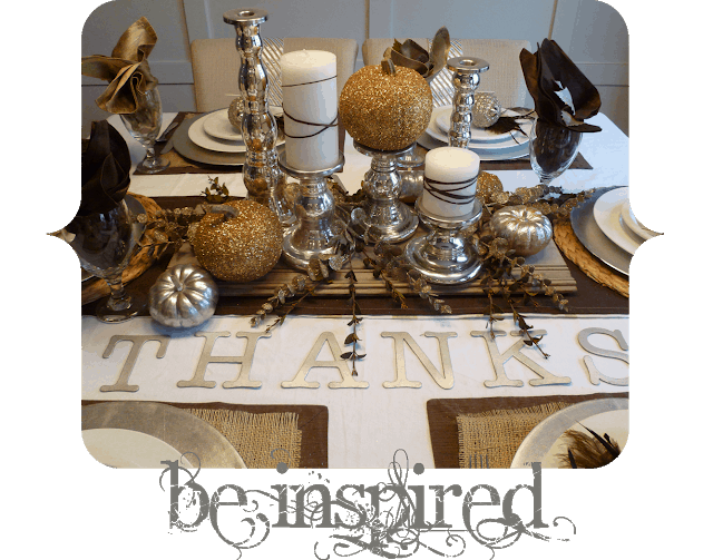 DIY Metallic Themed Thanksgiving Table Decor