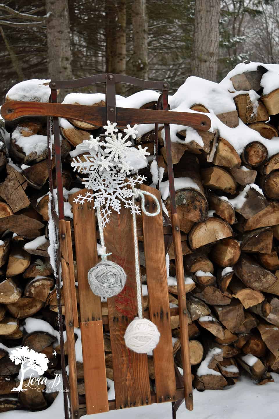 Winter Wonderland Snowflake Sled Christmas Decor
