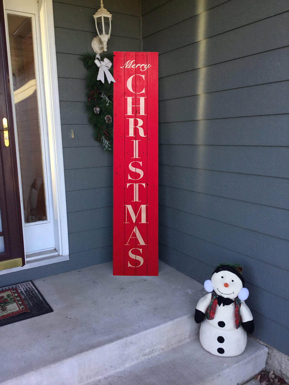 Vertical Merry Christmas Front Door Sign