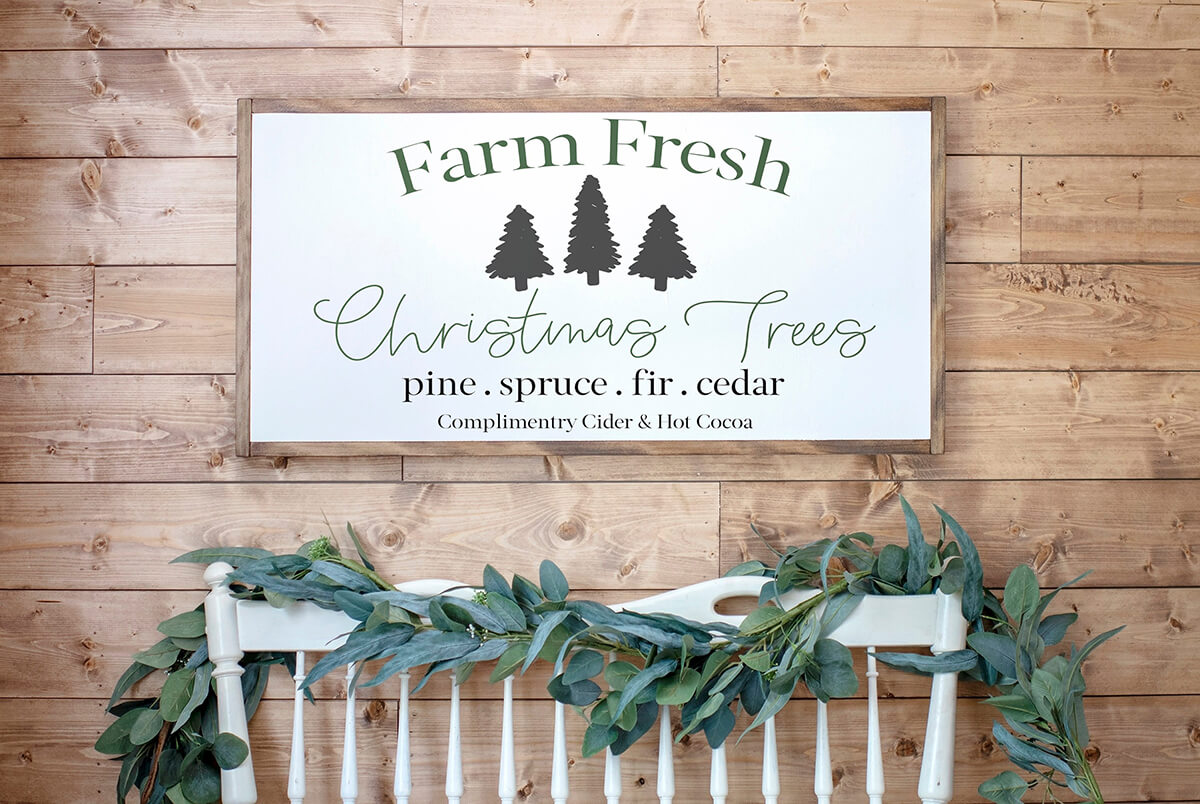 Distressed Farm Fresh Christmas Tree Sign