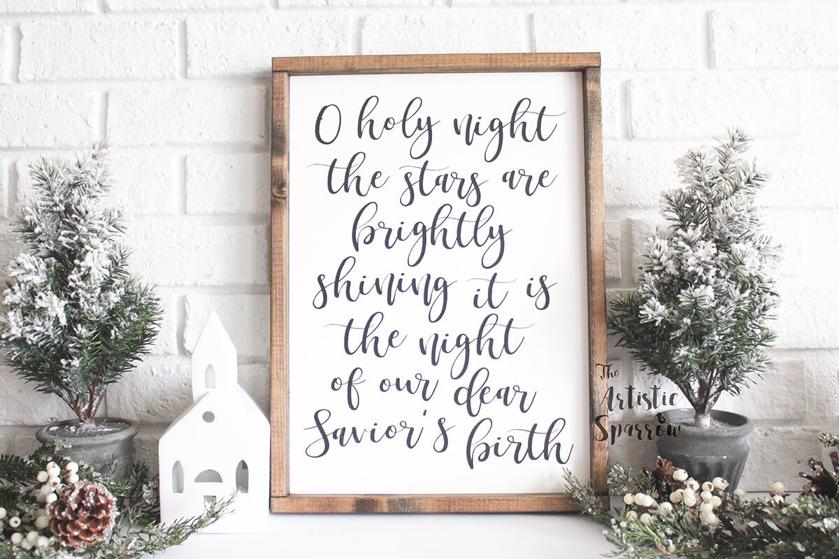 O Holy Night Hand Painted Sign