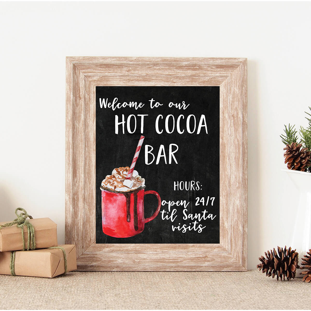 Hot Cocoa Served Here Wooden Sign