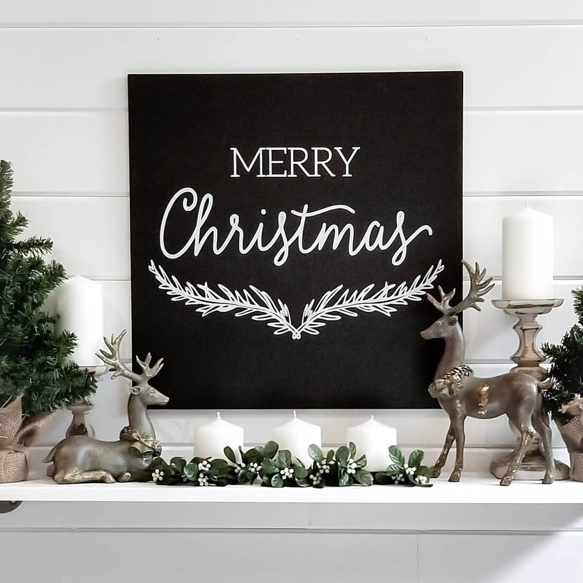 Merry Christmas and Happy New Year Rustic Sign