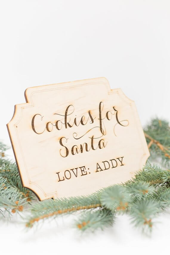 Engraved Personalized Cookies for Santa Sign
