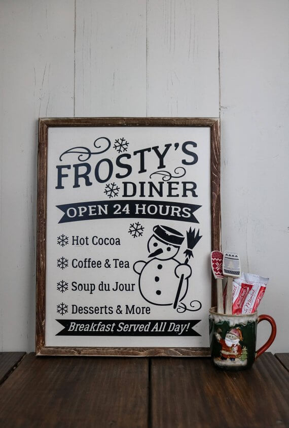 Frosty’s Diner Old-Fashioned Wood Sign