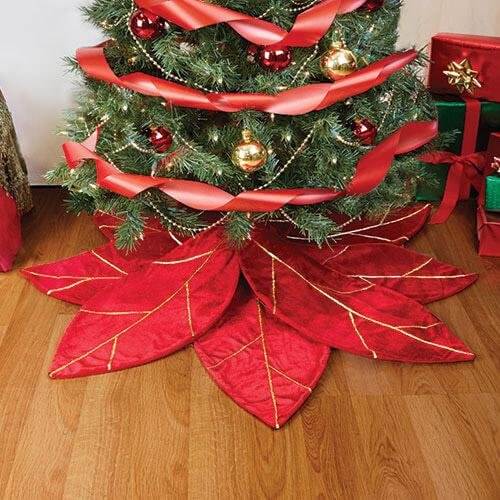 Dress Up Your Tree with a Poinsettia Skirt