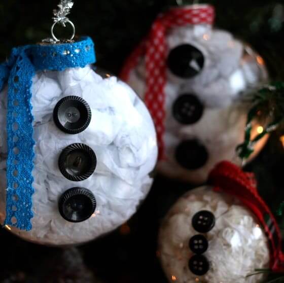 Kid-Friendly Crafts: Cute Snowman Tummy Ornaments