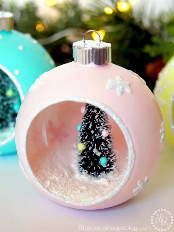 Perfect Pastel and Glitter Vintage Style Ornaments