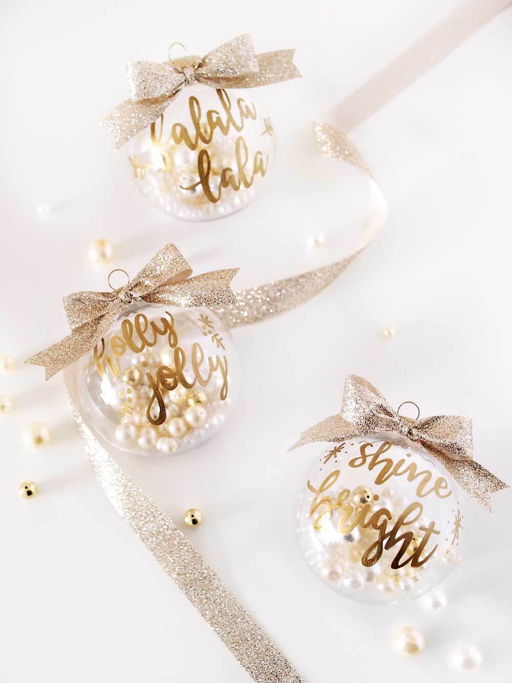 Custom Gold Hand Lettered Christmas Ornament