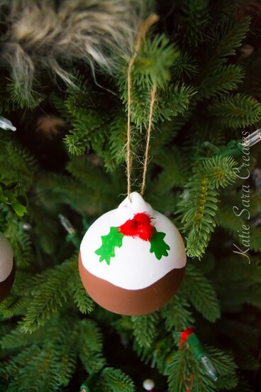 Cheap and Easy DIY Christmas Pudding Ornaments