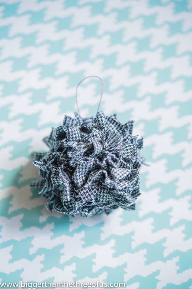Shabby Chic Fabric Scrap Christmas Ornament