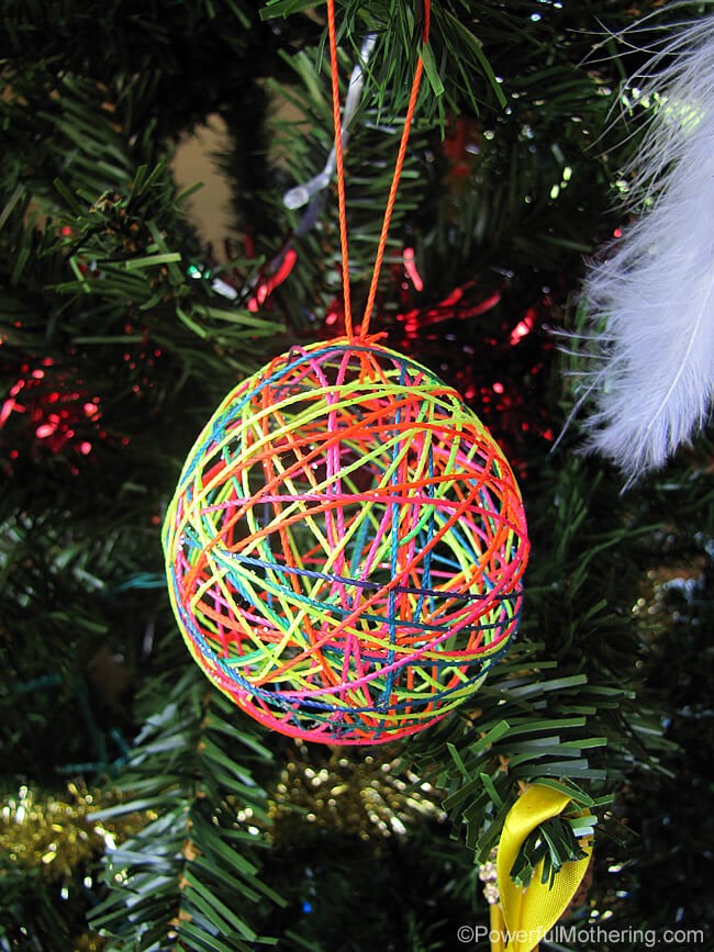 Colorful String Yarn Art Christmas Balls