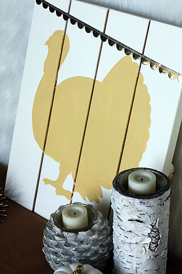 Turkey Silhouette Hand Painted Sign