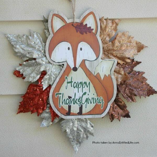 Red Fox Happy Thanksgiving Sign