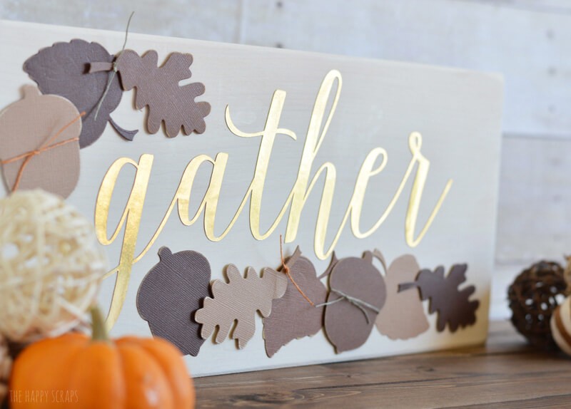 Golden Gather Thanksgiving Time Sign