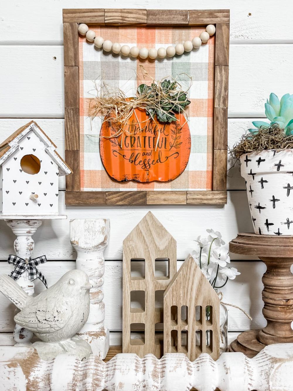 Diy fall pumpkin rustic home decor happy thanksgiving sign