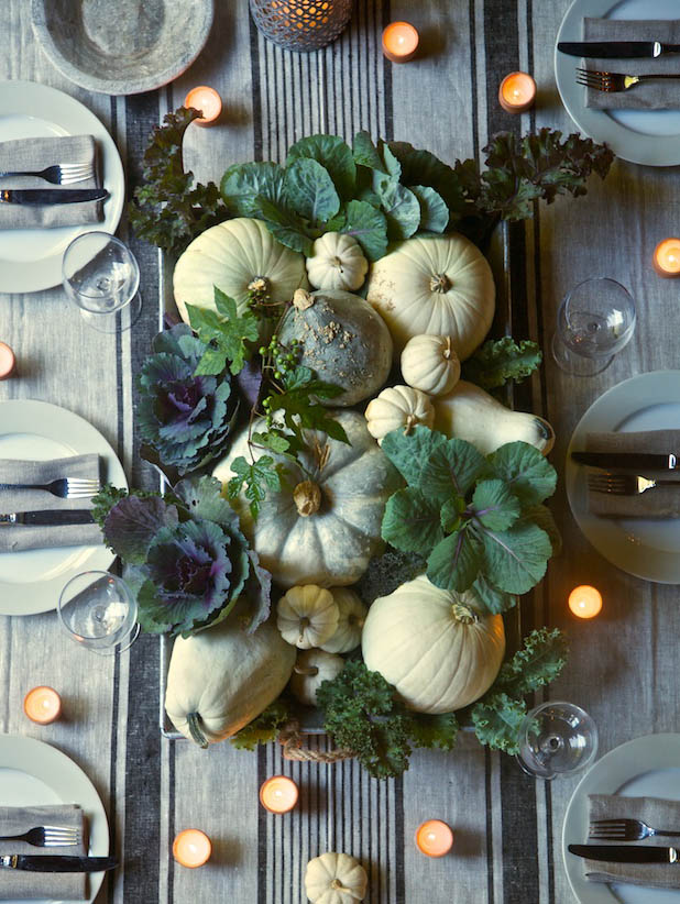 Gourds and Cabbage Thanksgiving Centerpiece