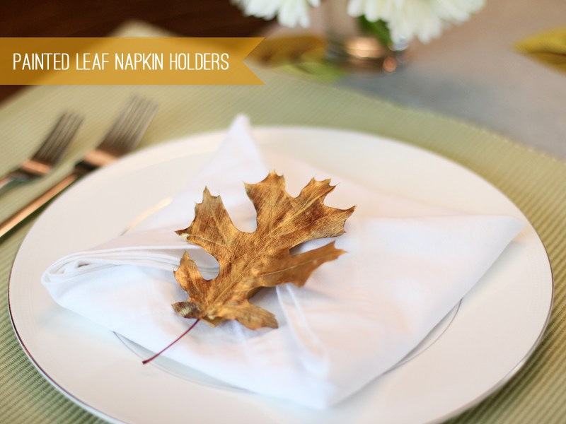 Painted Leaf Napkin Holders