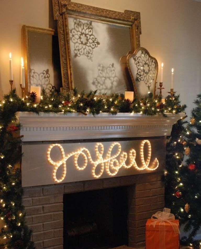 “Joyful” Fireplace Mantle