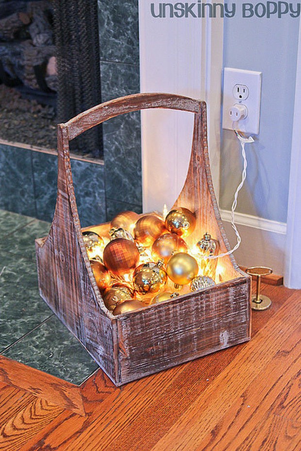Basket of Glowing Ornaments