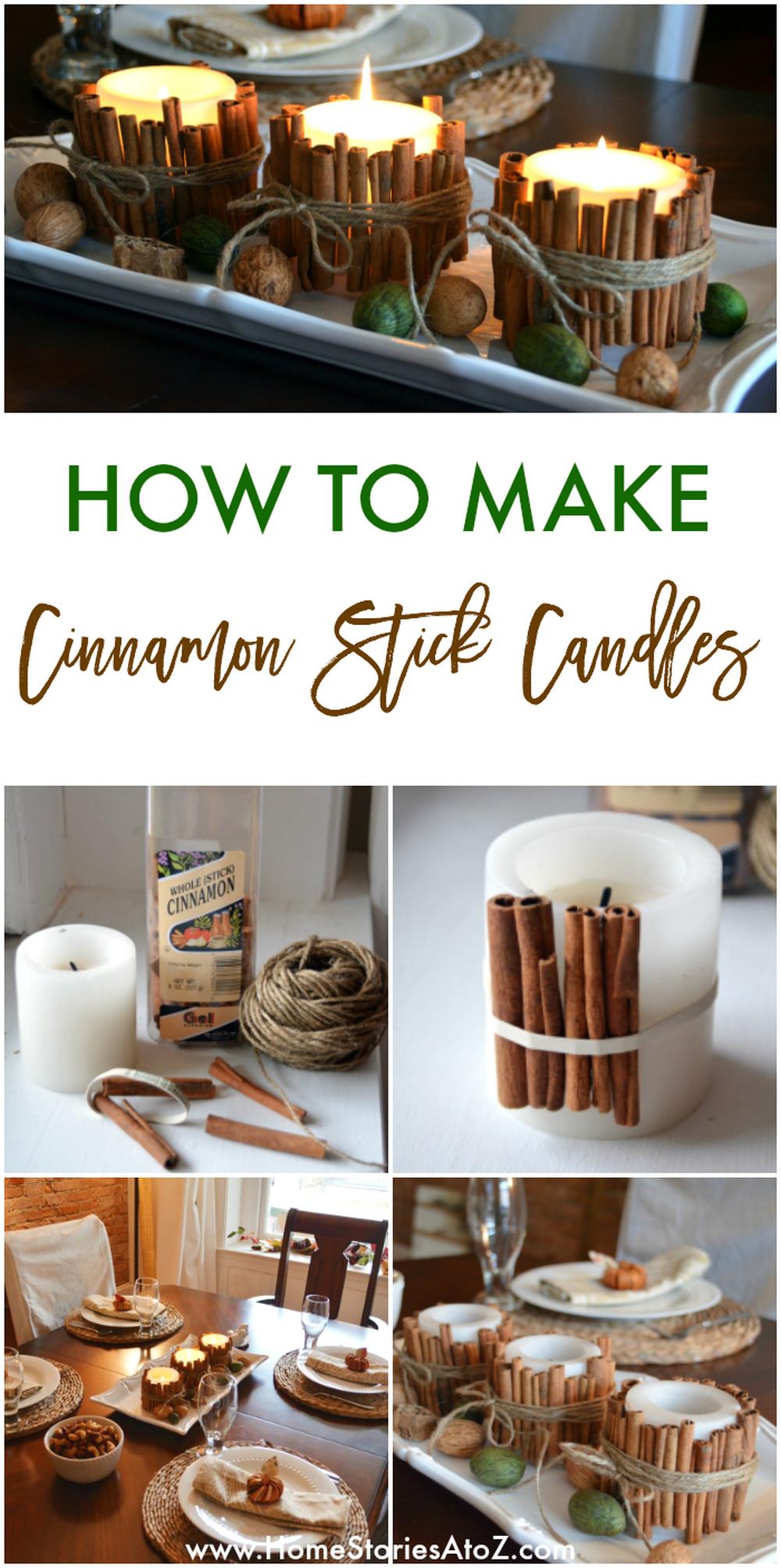 Cinnamon stick candles thanksgiving centerpiece ideas 