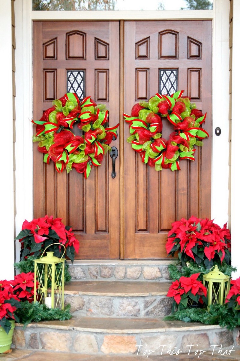 Whimsical Ribbon Wreaths DIY Christmas Front Door Decor