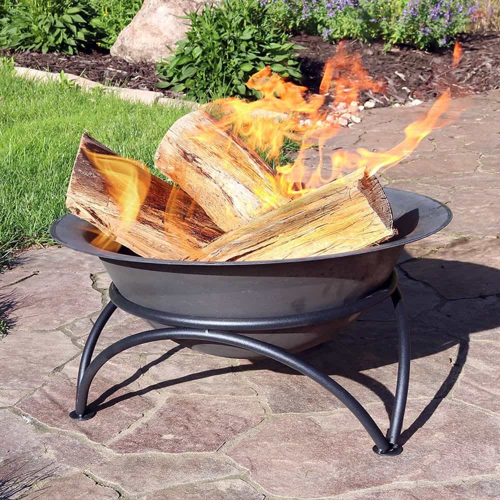 Sunnydaze Small Dark Gray Wood-Burning Cast Iron Fire Pit Bowl