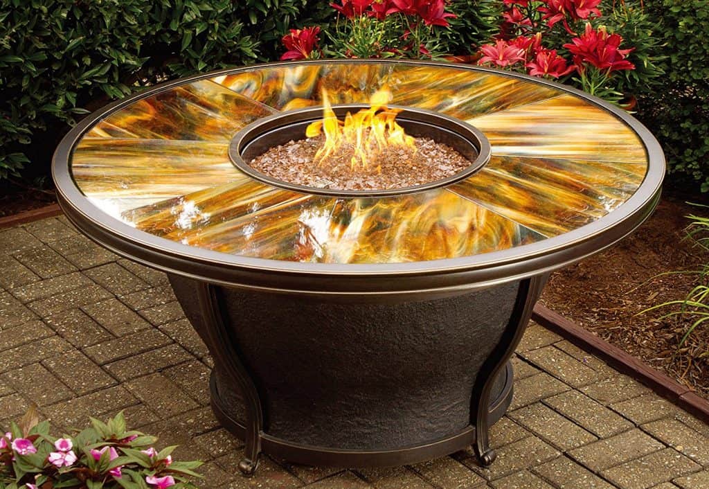 Oakland Living Moonlight Round Gas Firepit Table