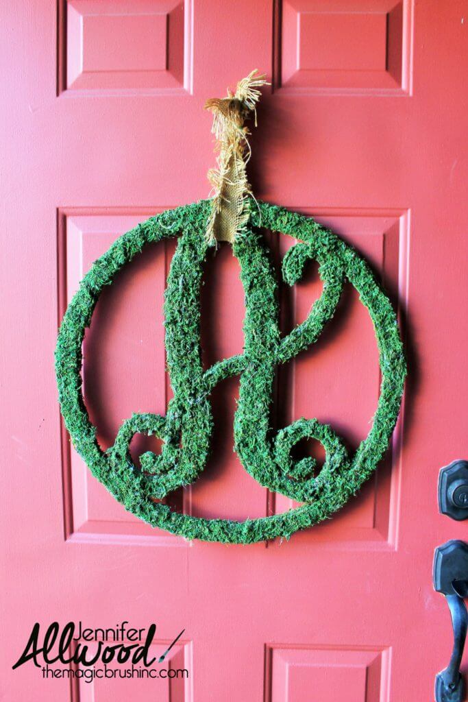 Magnificently Monogrammed Moss Covered Wreath