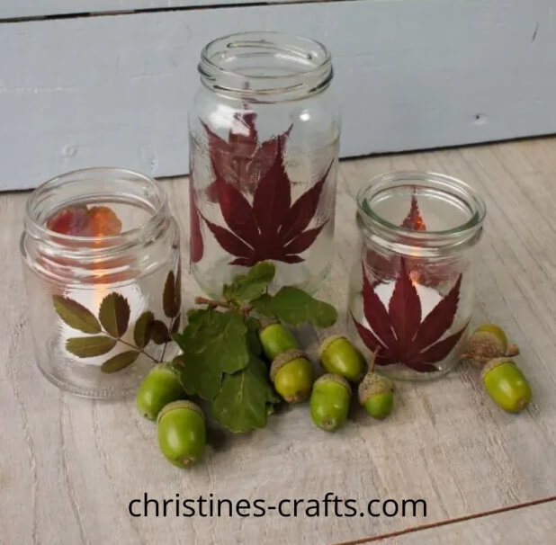 Fall Decorative Jar Tealight Holders