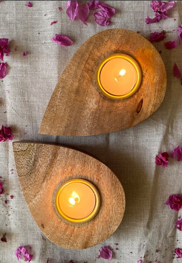 Handmade Wooden Tealight Candle Holders
