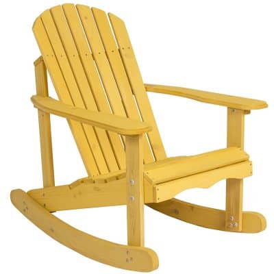 Best Choice Products Outdoor Adirondack Rocking Chair Natural Fir Wood Deck Garden Furniture