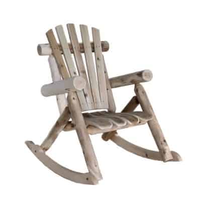 Lakeland Mills Cedar Log Rocking Chair, Natural