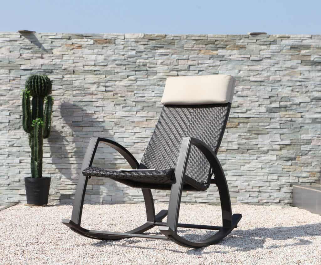 Grand Patio Weather Resistant Wicker Rocking Chair with Breathable Headrest