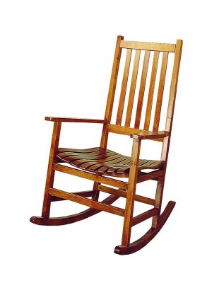Coaster Southern Country Plantation Porch RockerRocking Chair, Oak Wood Finish